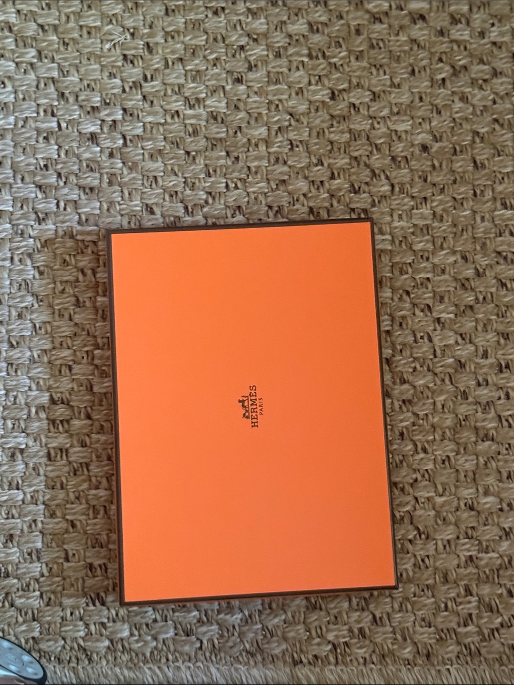 Hermes Orange Box with Brown Trim